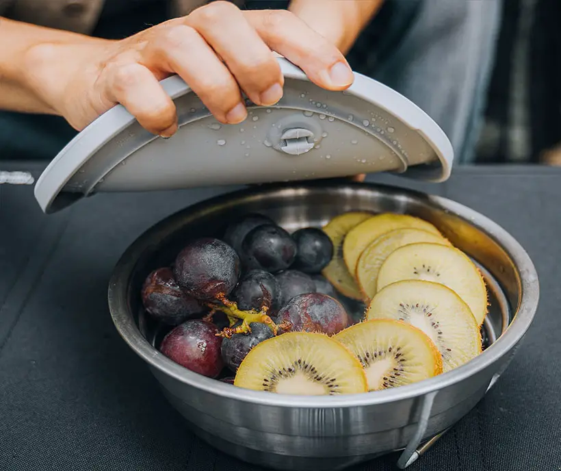 SimpleReal - Collapsible Stainless Steel Bowl Is Ideal for Outdoor Activity