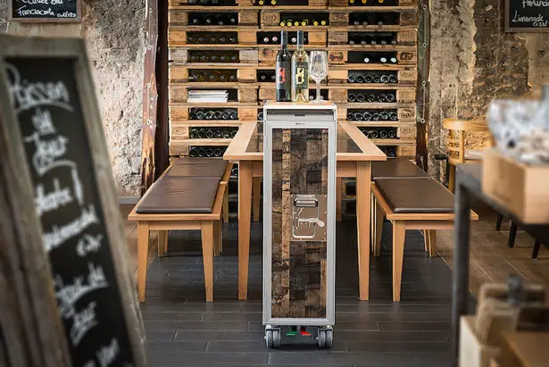 Skypak La Barrique Trolley Made of Wine Barrel