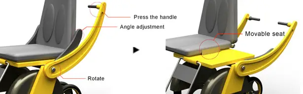 Sliding Wheelchair : Adjustable Wheelchair With Slidable Seat