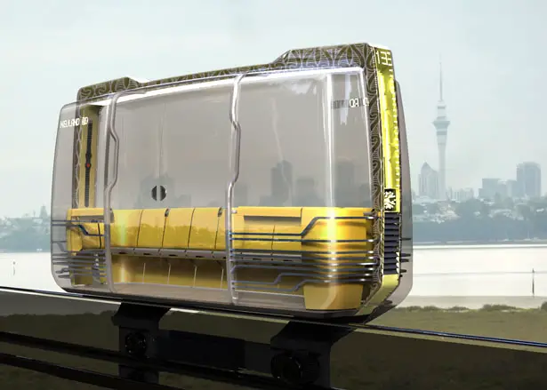 Slim Ride Driverless Electrical Rail System Concept Transportation by Oliver Neuland Design