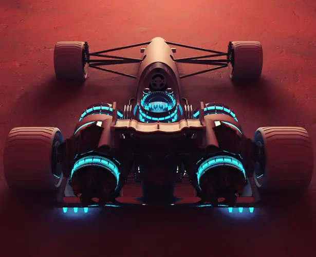 SoberPixels Red Racer F1 Racing Car by Ronald de Groot