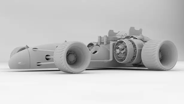 SoberPixels Red Racer F1 Racing Car by Ronald de Groot