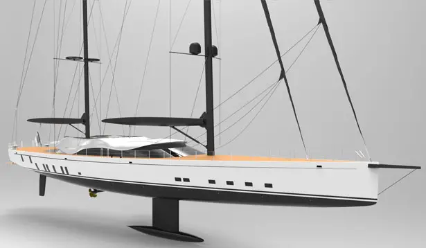 Solar Powered Sailing Yacht Helios Concept for Young Designer of the Year 2015