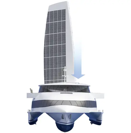 Solar Sailor with Solar Cells on Top of The Sails