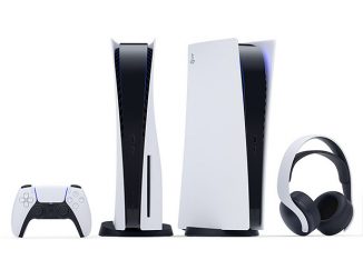 Sony Playstation 5 Game Console Is Designed to Stand Vertically in Black and White Color Theme