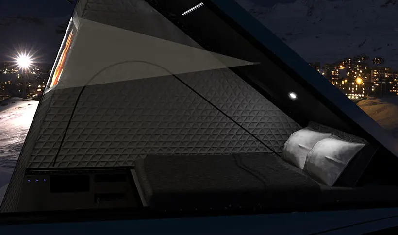 Space Camper: Wedge-Style Pop-up Camper for Tesla Cybertruck