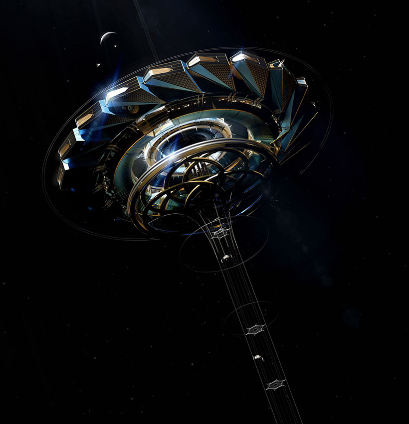 Futuristic Project Ascensio Space Elevator Concept Takes You From Earth to The Stars by Jordan William Hughes
