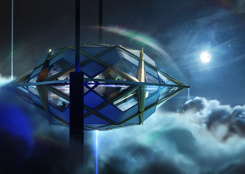 Futuristic Project Ascensio Space Elevator Concept Takes You From Earth to The Stars by Jordan William Hughes