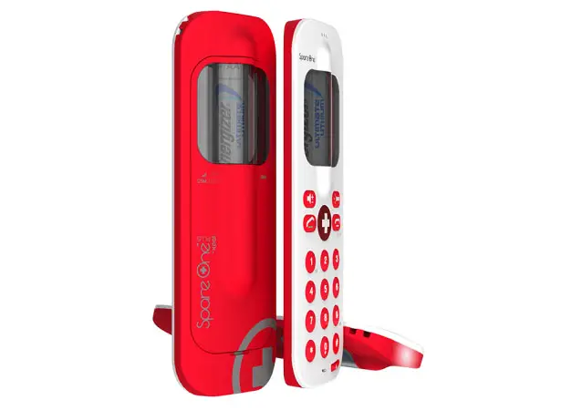 SpareOne Plus Emergency Phone Uses Single Standard AA Battery for Power