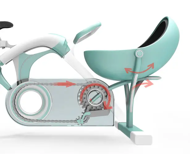 Spinning Together: Baby Cradle and Static Exercise Bike in One by Sen Lin