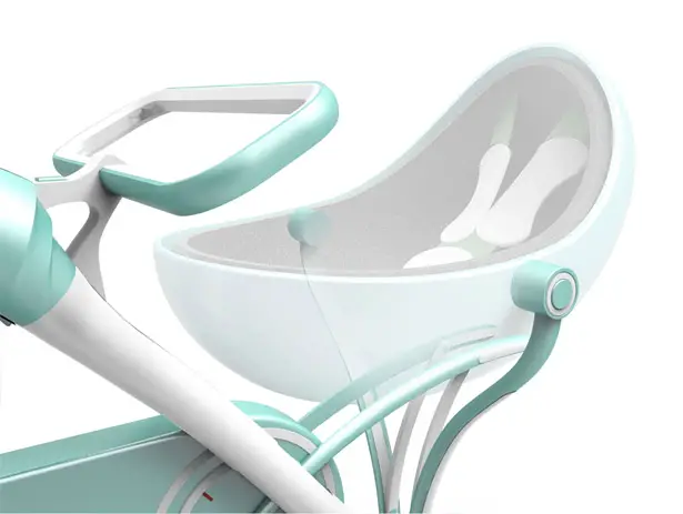 Spinning Together: Baby Cradle and Static Exercise Bike in One by Sen Lin