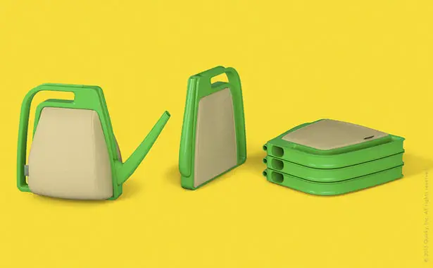 Squish Watering Can Folds Flat for Easy Storage