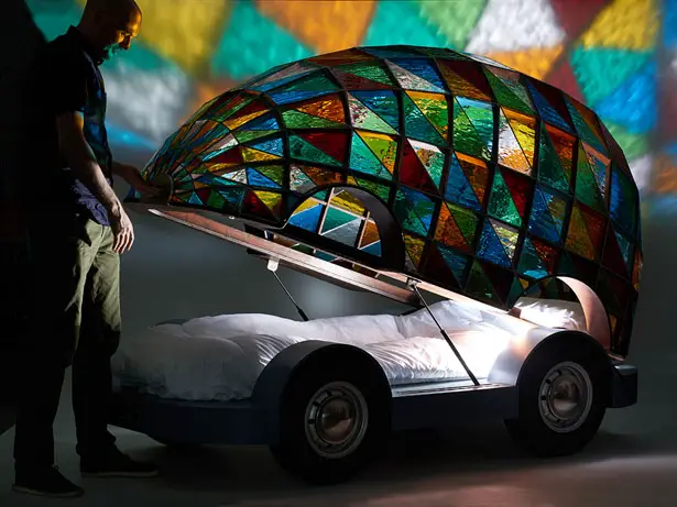 Stained Glass Driverless Sleeper Car by Dominic Wilcox