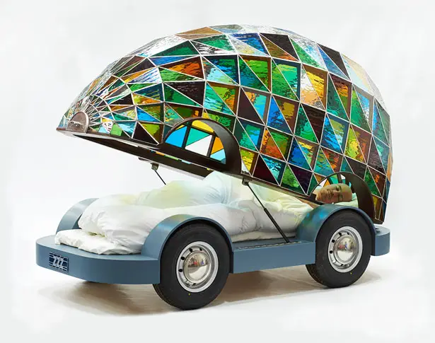 Stained Glass Driverless Sleeper Car by Dominic Wilcox