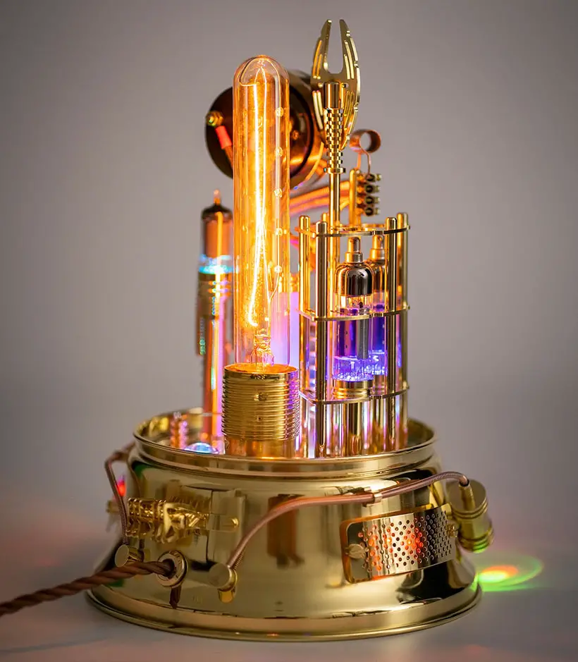 Steampunk Lamp Erebus Art Sculpture Comes With Working Voltmeter