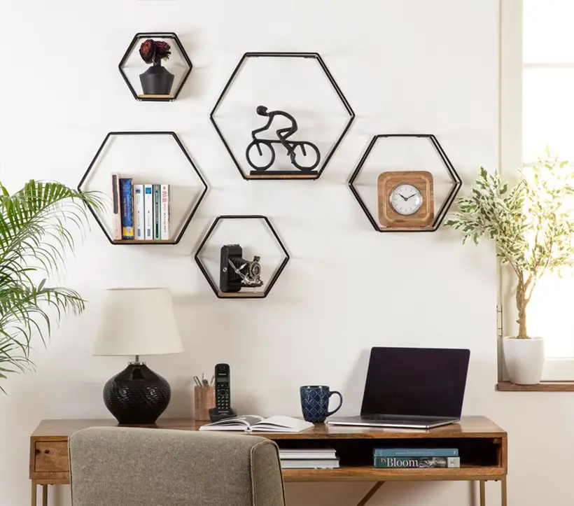 Steelside Hans 5-piece Hexagon Accent Shelf