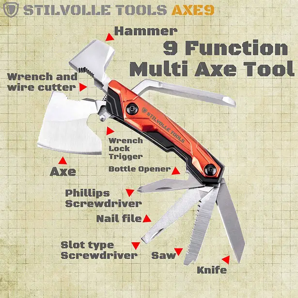 Stilvolle Tools Axe 9 Multi-Tool