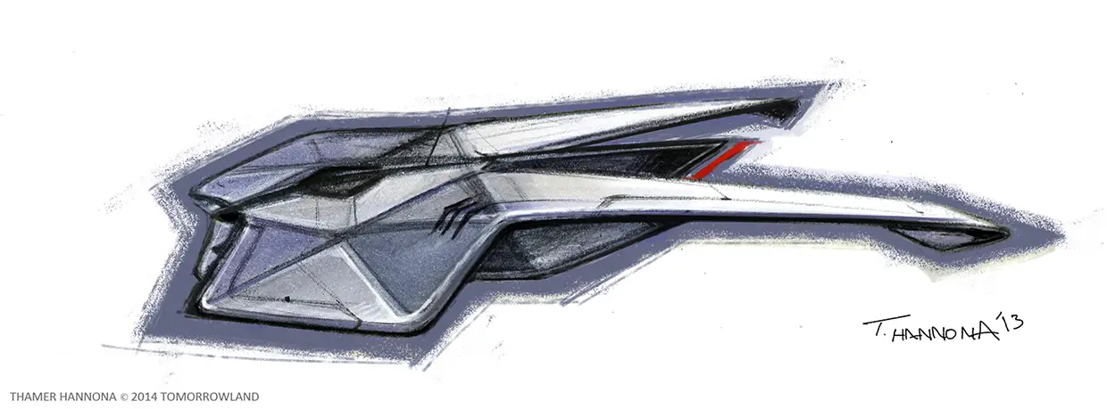 Futuristic Stingray Spacecraft Design Proposal for Disney