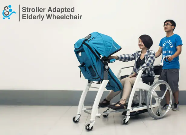 Stroller Adapted Elderly Wheelchair Offers Better Interaction Between Wheelchair-bound Grandparent and Their Grandchildren