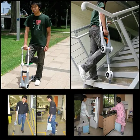 stryder hybrid crutch can perform as a knee scooter