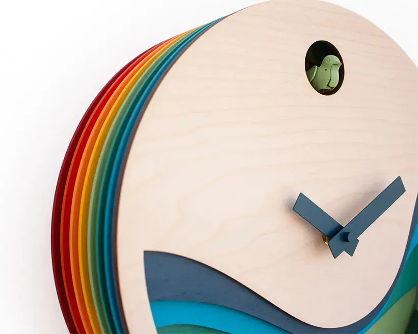 Stylish Modern Cuckoo Clock Is Handcrafted From Birch Plywood