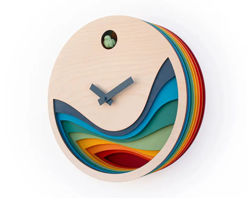 Stylish Modern Cuckoo Clock Is Handcrafted From Birch Plywood