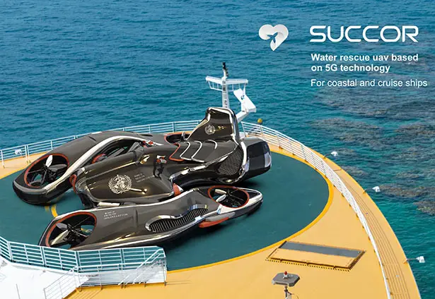 Succor Water Rescue Concept Drone with 5G Technology