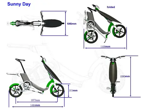 sunny day bike with solar panel