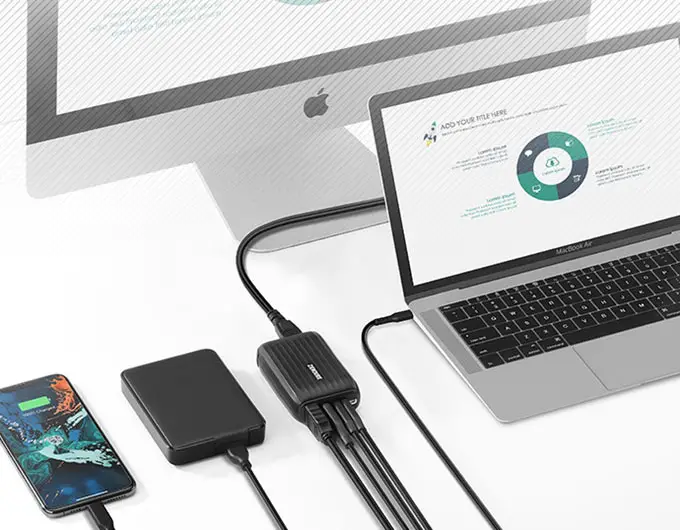 SuperHub: Card-Sized Charging, Data & Video Hub with Dual PD