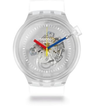 Swatch Big Bold Jellyfish Transparent Watch Comes with Semi-Transparent Silicone Strap