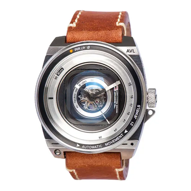 Camera Lens Inspired TACS Automatic Vintage Lens II Watch for Photography Lovers