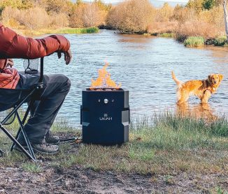 Ukiah Tailgater I Portable Propane Fire Pit with Audio System Creates Relaxing Ambience