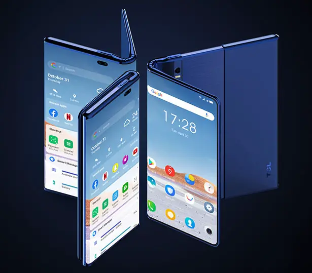 Futuristic TCL Fold 'n Roll Smartphone