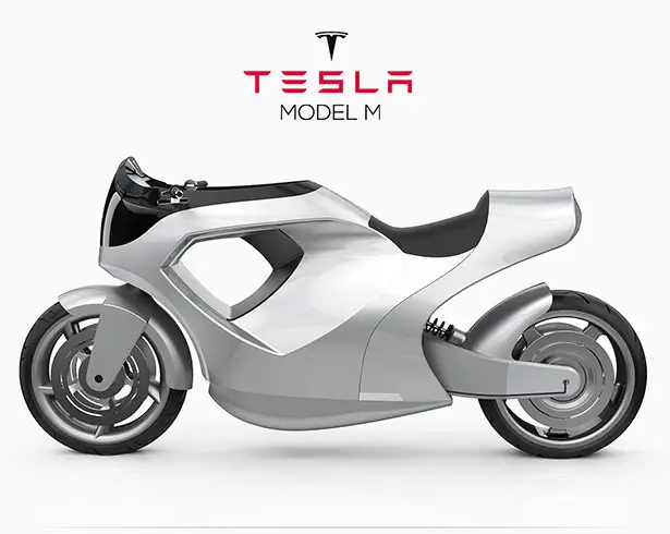 Tesla Model M Motorcycle Concept by James Gawley