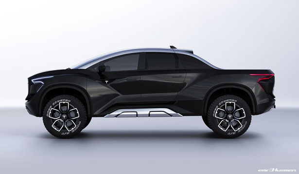 Pickup Model M Concept Proposal for Tesla by Emre Husmen