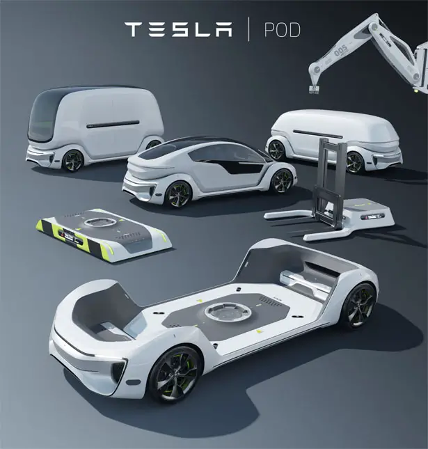 Tesla Pod Modular Autonomous Electric Platform by Fabio Miguel Martins