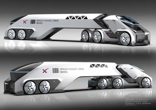 Futuristic Space Tesla Truck by Alexander Imnadze Baldini