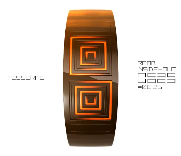 Tesserae Digital Time Split Watch by Samuel Jerichow