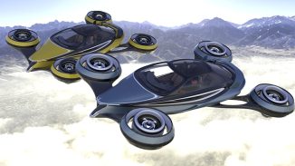 The Air Car: Futuristic Flying Car with Four Rotatable Rolls-Royce Jet Engines