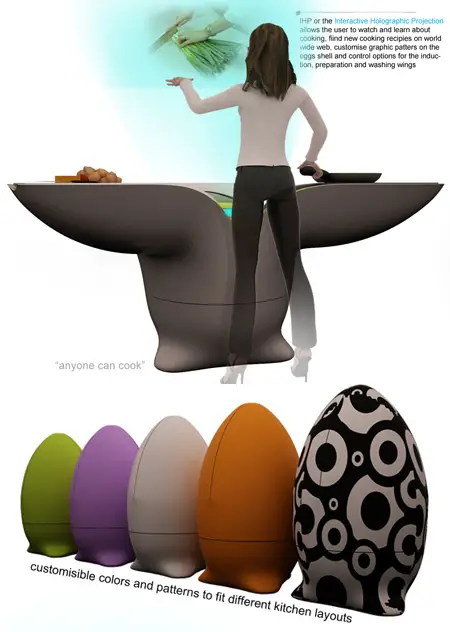 the egg futuristic concept kitchen