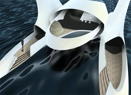 futuristic enso yacht