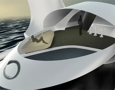 futuristic enso yacht