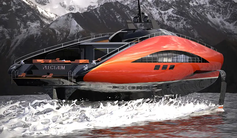 Plectrum Concept Superyacht Is Powered by Unique Foiling System