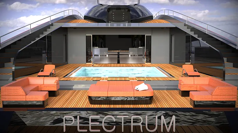 Plectrum Concept Superyacht Is Powered by Unique Foiling System