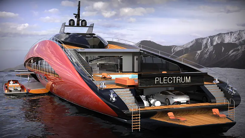Plectrum Concept Superyacht Is Powered by Unique Foiling System