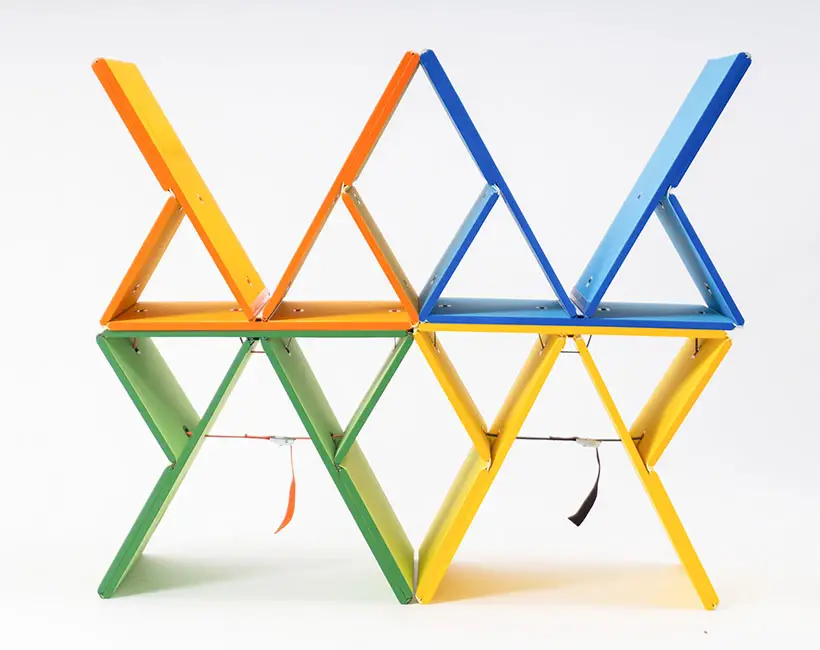 Threefold Outdoor Foldable Furniture for Picnic by Nick Potter and Jonas Finkeldei
