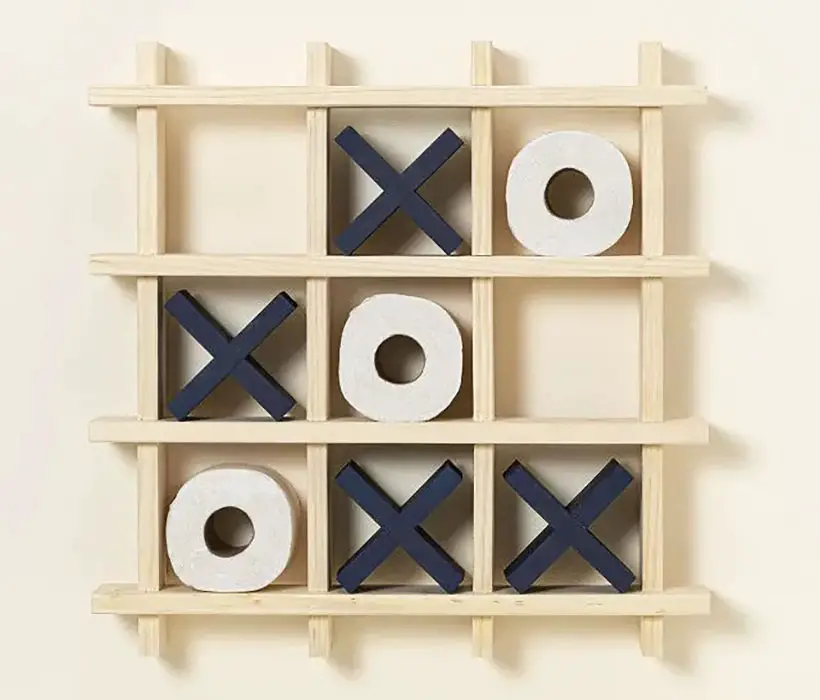 Tic Tac Toe Toilet Paper Holder by Rick Salek