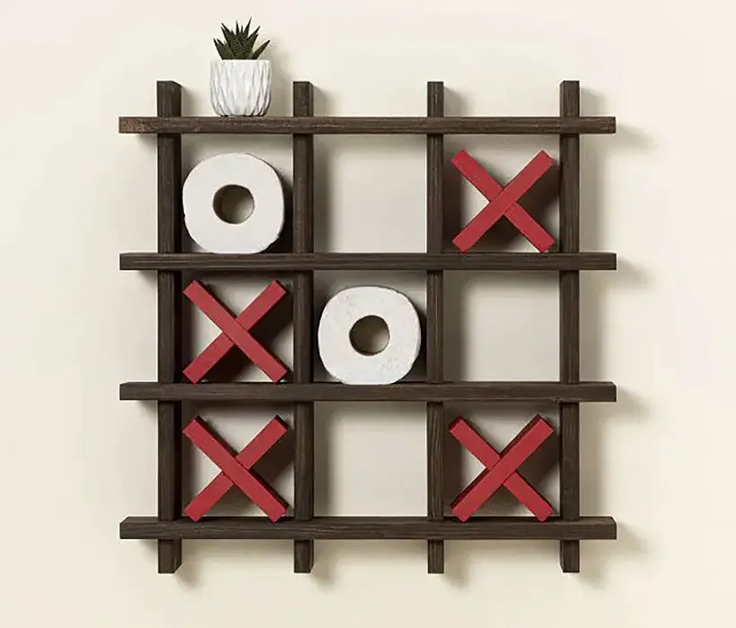 Tic Tac Toe Toilet Paper Holder by Rick Salek