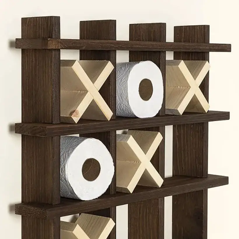 Tic Tac Toe Toilet Paper Holder by Rick Salek