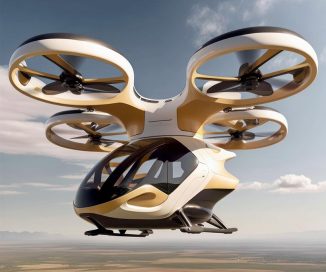 Futuristic Timber VTOL Bus Concept by Vincent Callebaut